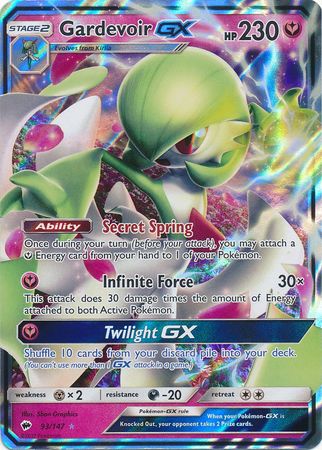 Gardevoir GX 140/147 Burning Shadows Full Art Pokemon Card Near Mint