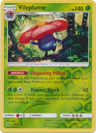 Vileplume 6 147 Holo Rare Reverse Holo Sun Moon Burning Shadows Reverse Holo Singles Vileplume 6 147 Holo Rare Reverse Holo Sun Moon Burning Shadows Reverse Holo Singles
