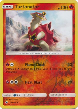 Turtonator 26 147 Rare Reverse Holo Turtonator 26 147 Rare Reverse Holo
