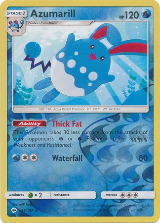 Azumarill 35 147 Rare Reverse Holo Sun Moon Burning Shadows Reverse Holo Singles Azumarill 35 147 Rare Reverse Holo Sun Moon Burning Shadows Reverse Holo Singles