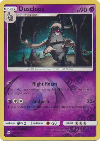 Dusclops 52 147 Uncommon Reverse Holo Dusclops 52 147 Uncommon Reverse Holo