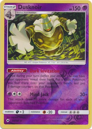 Dusknoir 53 147 Holo Rare Reverse Holo Sun Moon Burning Shadows Reverse Holo Singles Dusknoir 53 147 Holo Rare Reverse Holo Sun Moon Burning Shadows Reverse Holo Singles