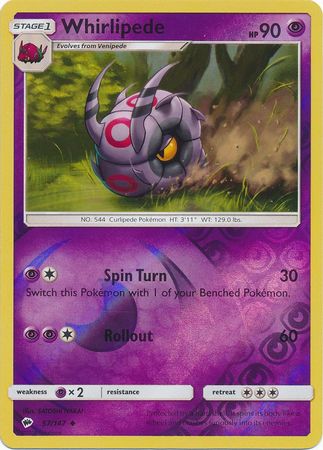Whirlipede 57 147 Uncommon Reverse Holo Sun Moon Burning Shadows Reverse Holo Singles Whirlipede 57 147 Uncommon Reverse Holo Sun Moon Burning Shadows Reverse Holo Singles