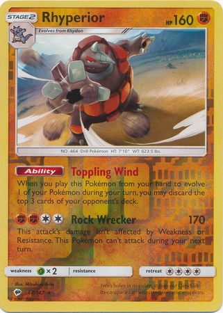 Rhyperior 67 147 Holo Rare Reverse Holo Sun Moon Burning Shadows Reverse Holo Singles Rhyperior 67 147 Holo Rare Reverse Holo Sun Moon Burning Shadows Reverse Holo Singles