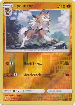 Carta Avulsa Pokemon Lycanroc Holografico Sol E Lua Normal