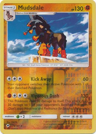 Mudsdale 78 147 Rare Reverse Holo Mudsdale 78 147 Rare Reverse Holo