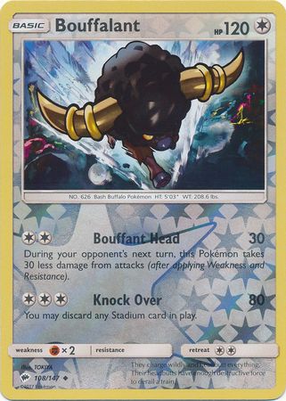 Bouffalant 108 147 Uncommon Reverse Holo Sun Moon Burning Shadows Reverse Holo Singles Bouffalant 108 147 Uncommon Reverse Holo Sun Moon Burning Shadows Reverse Holo Singles