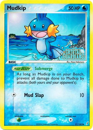 Pokemon MUDKIP 57/100 COMMON NM CARD   CRYSTAL GUARDIANS