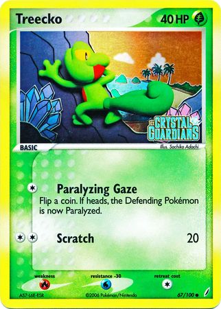 Treecko 67 100 Common Reverse Holo Ex Crystal Guardians Reverse Holo Singles Treecko 67 100 Common Reverse Holo Ex Crystal Guardians Reverse Holo Singles