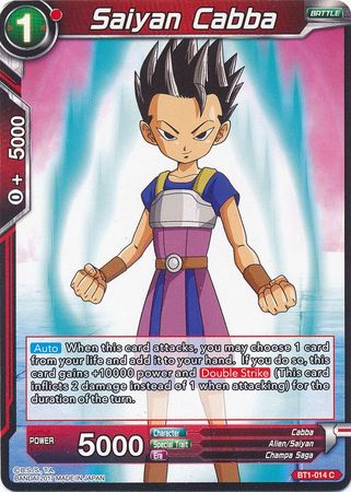 Saiyan Cabba BT1 014 Common Saiyan Cabba BT1 014 Common