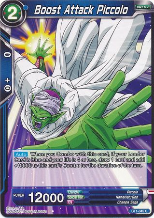Boost Attack Piccolo BT1 045 Common Galactic Battle Singles Boost Attack Piccolo BT1 045 Common Galactic Battle Singles