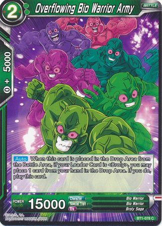 Overflowing Bio Warrior Army BT1 078 Common Galactic Battle Singles Overflowing Bio Warrior Army BT1 078 Common Galactic Battle Singles