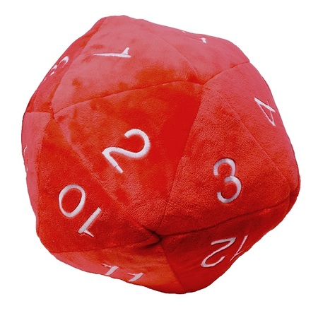 Ultra Pro Red w White Jumbo D20 Novelty Dice Plush UP85336 Ultra Pro Red w White Jumbo D20 Novelty Dice Plush UP85336