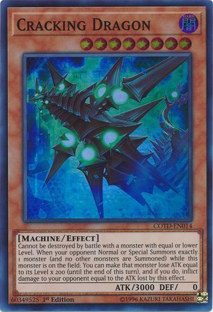 Details about   Cracking Dragon COTD-EN014 Super Rare 3 x Yu-Gi-Oh Card 1st Edition English Mint 