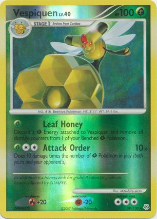 3 x Pokemon Card - NM/Mint Diamond & Pearl 39/130 rare VESPIQUEN