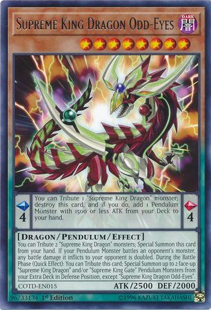 Supreme King Dragon Odd Eyes COTD EN015 Rare 1st Edition Code of the Duelist 1st Edition Singles Supreme King Dragon Odd Eyes COTD EN015 Rare 1st Edition Code of the Duelist 1st Edition Singles