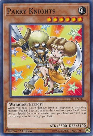 COTD-EN037-1ST EDITION PARRY KNIGHTS YU-GI-OH CARD