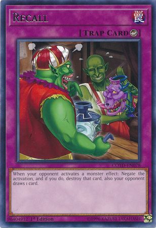 Recall COTD EN078 Rare 1st Edition Recall COTD EN078 Rare 1st Edition