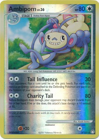 Ambipom 3 123 Holo Rare Reverse Holo Ambipom 3 123 Holo Rare Reverse Holo
