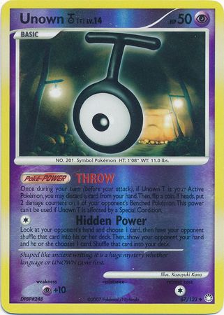 Unown T 67 123 Uncommon Reverse Holo Unown T 67 123 Uncommon Reverse Holo