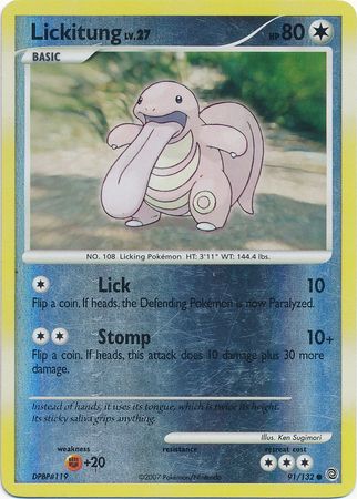 Lickitung 91 132 Common Reverse Holo Lickitung 91 132 Common Reverse Holo