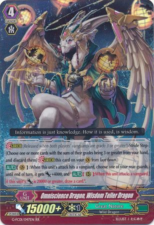 Omniscience Dragon Wisdom Teller Dragon G FC01 047EN Double Rare RR Omniscience Dragon Wisdom Teller Dragon G FC01 047EN Double Rare RR