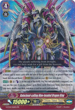 Raincloud calling Nine headed Dragon King G FC01 026EN Double Rare RR Cardfight Vanguard Fighter s Collection 2015 Singles Raincloud calling Nine headed Dragon King G FC01 026EN Double Rare RR Cardfight Vanguard Fighter s Collection 2015 Singles