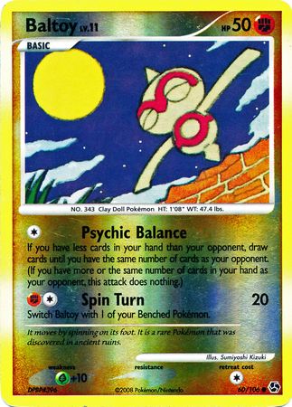 Baltoy 60 106 Common Reverse Holo Diamond Pearl Great Encounters Reverse Holo Singles Baltoy 60 106 Common Reverse Holo Diamond Pearl Great Encounters Reverse Holo Singles