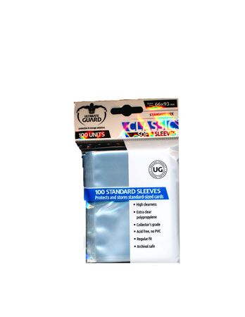Ulimate Guard 100ct Clear Standard Size Sleeves UGDSL010001 Ulimate Guard 100ct Clear Standard Size Sleeves UGDSL010001