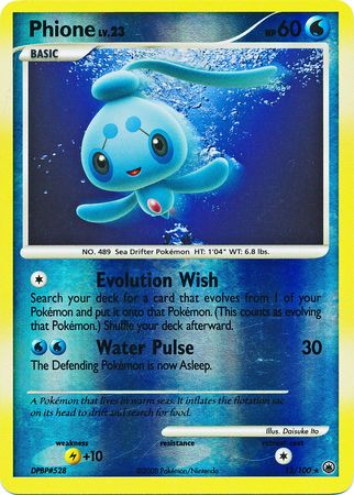 Pokemon Basic 2008 Phione Holographic Card Gift for Him Gift