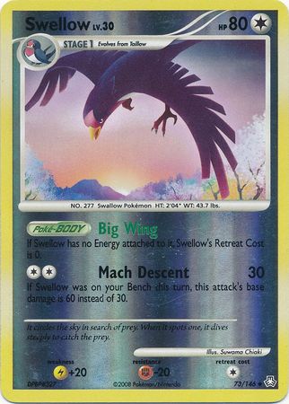 Swellow 73 146 Uncommon Reverse Holo Diamond Pearl Legends Awakened Reverse Holo Singles Swellow 73 146 Uncommon Reverse Holo Diamond Pearl Legends Awakened Reverse Holo Singles