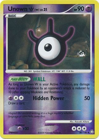 Unown W 80 146 Uncommon Reverse Holo Unown W 80 146 Uncommon Reverse Holo