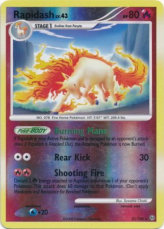 Rapidash 22 100 Rare Reverse Holo Rapidash 22 100 Rare Reverse Holo