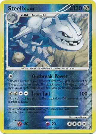 Steelix 28 100 Rare Reverse Holo Diamond Pearl Stormfront Reverse Holo Singles Steelix 28 100 Rare Reverse Holo Diamond Pearl Stormfront Reverse Holo Singles