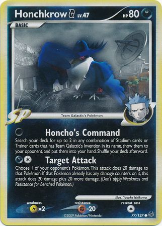 Honchkrow G 77 127 Common Reverse Holo Platinum Base Set Reverse Holo Singles Honchkrow G 77 127 Common Reverse Holo Platinum Base Set Reverse Holo Singles