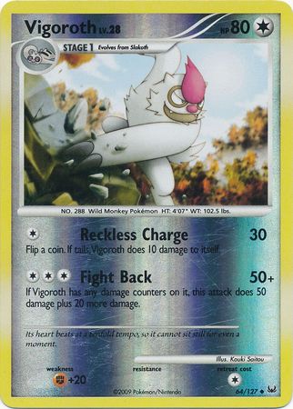 Vigoroth 64 127 Uncommon Reverse Holo Vigoroth 64 127 Uncommon Reverse Holo