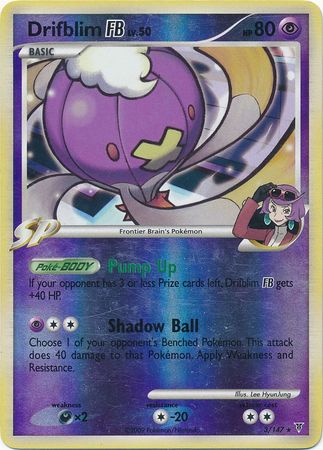 Drifblim FB 3 147 Holo Rare Reverse Holo Drifblim FB 3 147 Holo Rare Reverse Holo