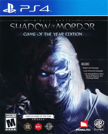 Middle Earth Shadow of Mordor Game of Year Edition Playstation 4 Sony PlayStation 4 PS4 Middle Earth Shadow of Mordor Game of Year Edition Playstation 4 Sony PlayStation 4 PS4
