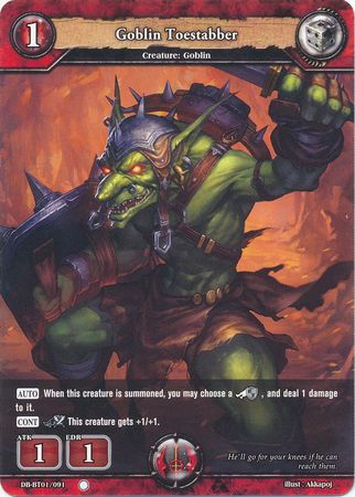 Goblin Toestabber DB BT01 091 Common Booster Pack Vol 1 Rally to War Singles Goblin Toestabber DB BT01 091 Common Booster Pack Vol 1 Rally to War Singles