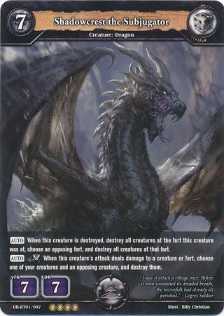 Shadowcrest the Subjugator DB BT01 097 Double Rare Shadowcrest the Subjugator DB BT01 097 Double Rare