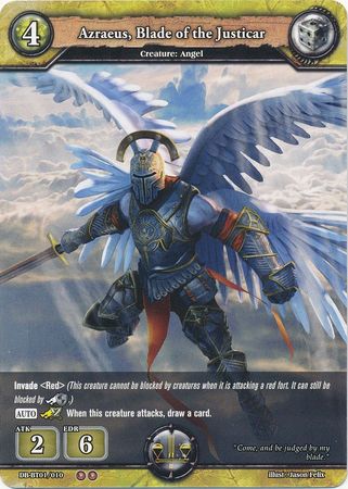 Azraeus Blade of the Justicar DB BT01 010 Uncommon Booster Pack Vol 1 Rally to War Singles Azraeus Blade of the Justicar DB BT01 010 Uncommon Booster Pack Vol 1 Rally to War Singles