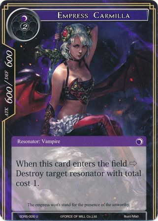 Empress Carmilla SDR5 006 Uncommon Force of Will Reiya Cluster Decks Singles Empress Carmilla SDR5 006 Uncommon Force of Will Reiya Cluster Decks Singles