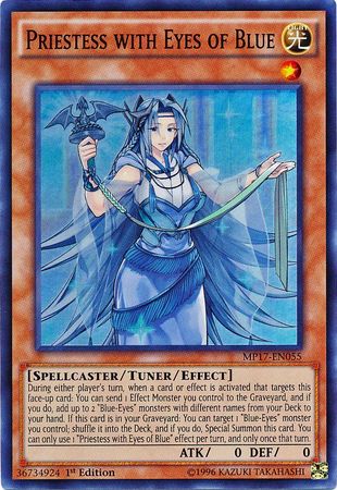 x1 Priestess with Eyes of Blue 1st Edition Yu-Gi-Oh! Super Rare MP17-EN055 