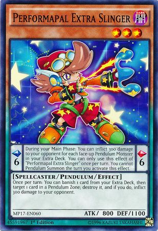Performapal Extra Slinger MP17 EN060 Common 1st Edition 2017 Mega Tins 1st Edition Singles Performapal Extra Slinger MP17 EN060 Common 1st Edition 2017 Mega Tins 1st Edition Singles