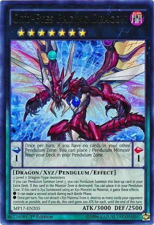 Odd Eyes Raging Dragon MP17 EN205 Ultra Rare 1st Edition Odd Eyes Raging Dragon MP17 EN205 Ultra Rare 1st Edition