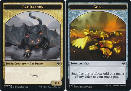Cat Dragon Token 009 Gold Token 010 C17 Commander 2017 Singles Cat Dragon Token 009 Gold Token 010 C17 Commander 2017 Singles