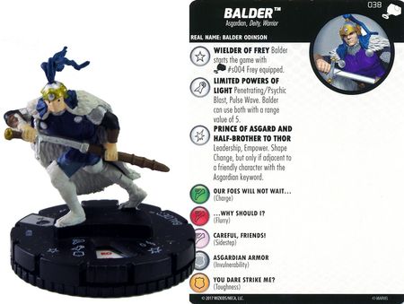 Balder 038 The Mighty Thor Marvel Heroclix Equipment not included Balder 038 The Mighty Thor Marvel Heroclix Equipment not included
