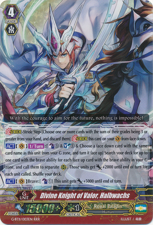 Divine Knight of Valor Halbwachs G BT11 003EN Triple Rare RRR Divine Knight of Valor Halbwachs G BT11 003EN Triple Rare RRR
