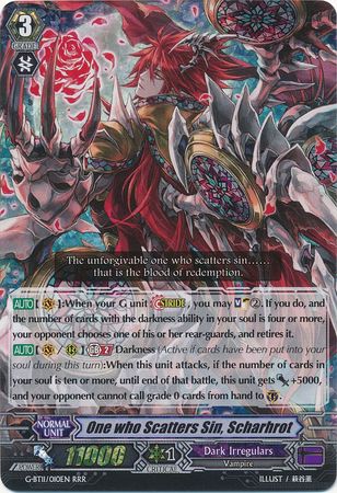 One who Scatters Sin Scharhrot G BT11 010EN Triple Rare RRR One who Scatters Sin Scharhrot G BT11 010EN Triple Rare RRR