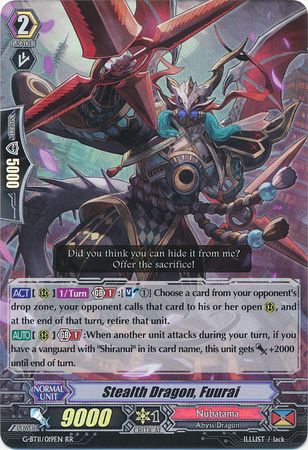Stealth Dragon Fuurai G BT11 019EN Double Rare RR Stealth Dragon Fuurai G BT11 019EN Double Rare RR